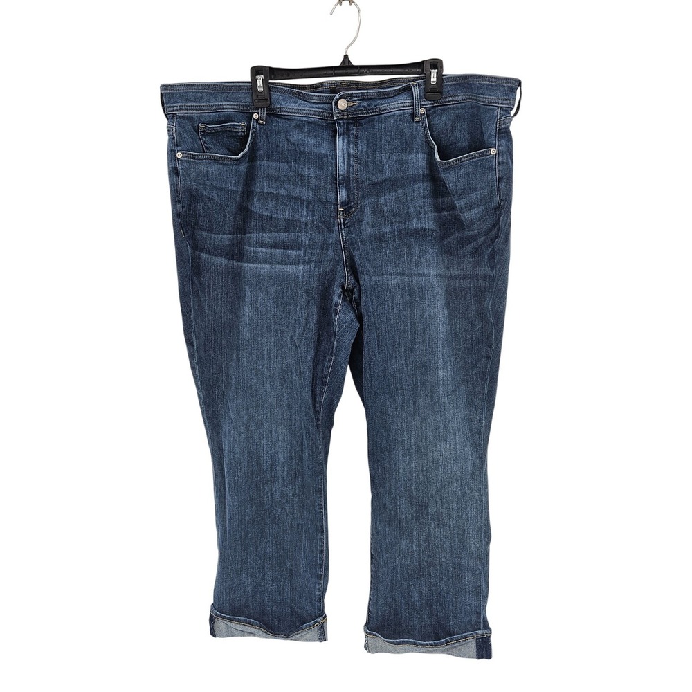 NYDJ Marilyn Straight Jeans Womens 24W Blue Denim Lift Tuck Stretch Plus Size